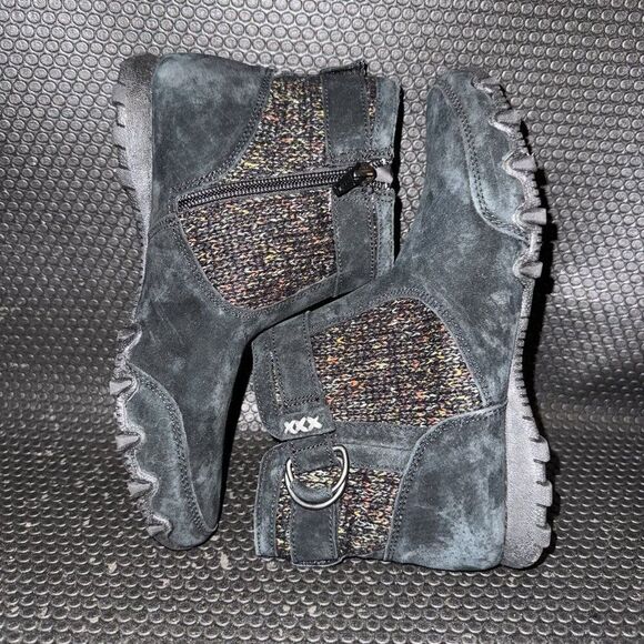 Skechers Bikers Lite High Grade Black Suede Comfort Booties Women’s Size 7 - Picture 4 of 8